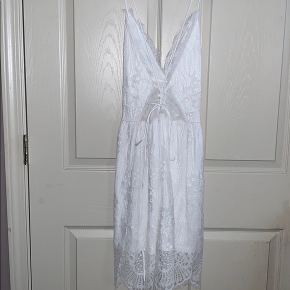 Summer V-Neck Spaghetti Straps Lace Backless Dress - Picture 6 of 6